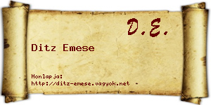 Ditz Emese névjegykártya